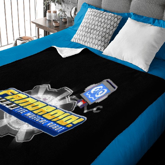 Fandroid Logo with Waving Fandroid Baby Blankets
