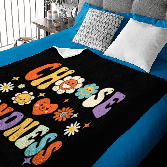 Retro Vintage Choose Kindness Lover Spiritual Baby Blankets