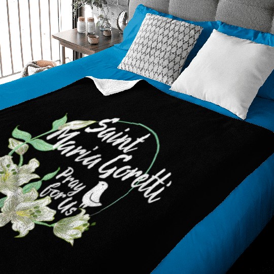 St. Maria Goretti Purity Catholic Saints Lily Symb Baby Blankets