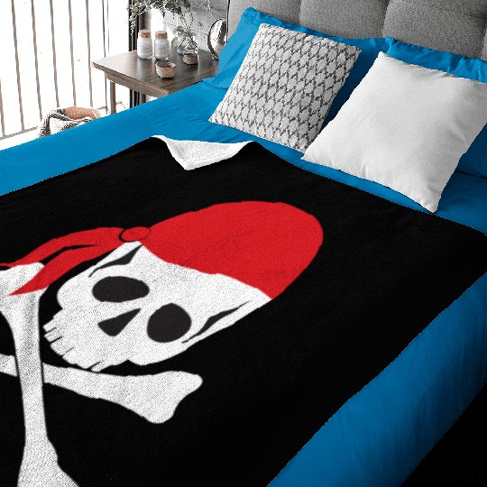 White Skull & Crossbones Baby Blankets