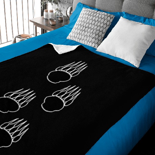 Black Bear Paw Prints Baby Blankets