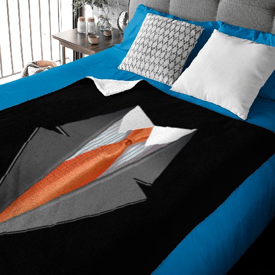 Tuxedo Tie Designs Tie orange Baby Blankets
