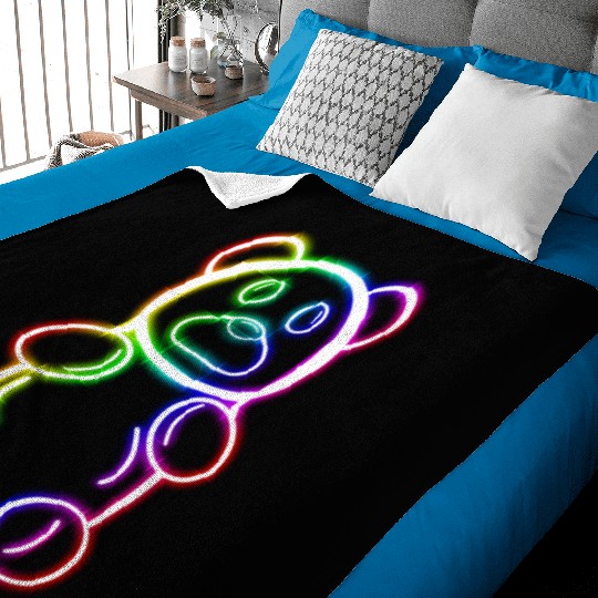 Neon Rainbow Gummy Bear Baby Blankets