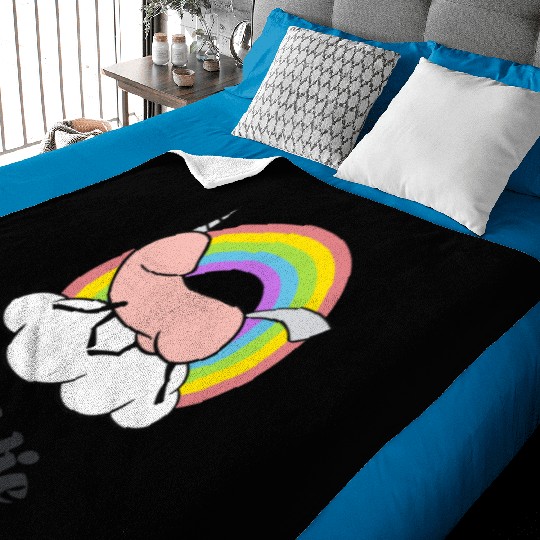 Eddie Funky Unicorn Dick Baby Blankets