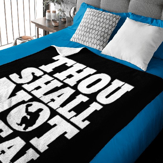 Thou Shall Not Steal Funny Baseball Catcher Baby Blankets