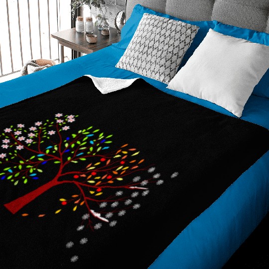 four seasons tree Baby Blankets