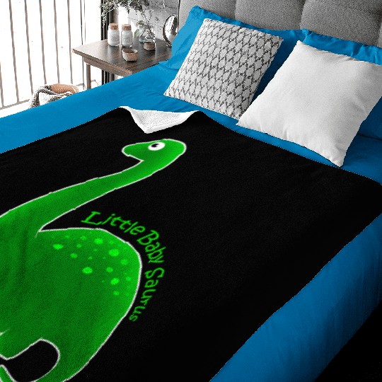 Green Little Baby Saurus Baby Blankets