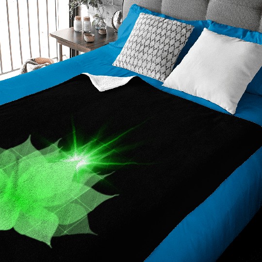 Green Chakra Lotus Baby Blankets