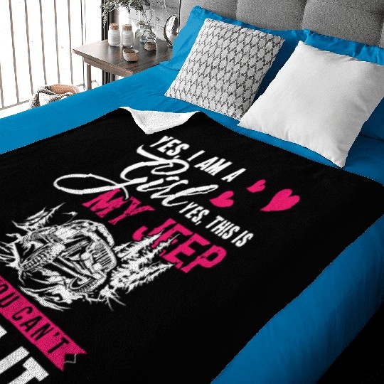 I Am A Girl And I Love My Jeep Baby Blankets