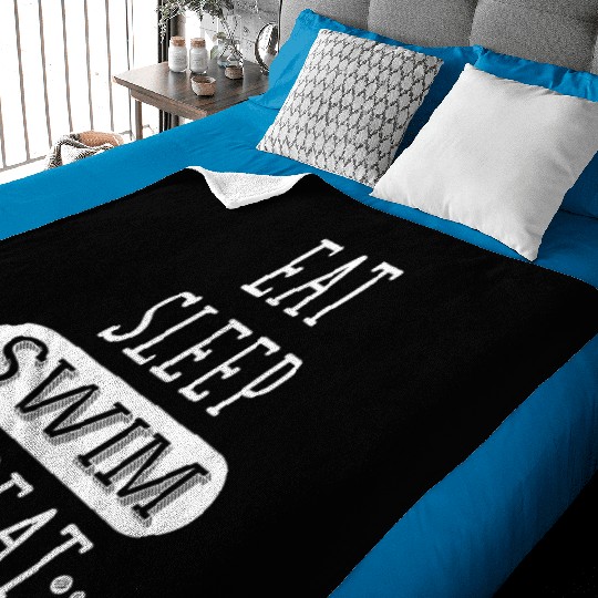 Swimming - Eat, Sleep, Swim, Repeat - Swimming Baby Blankets
