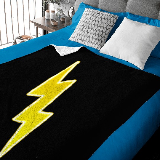 Zap - Yellow Lightning Bolt Baby Blankets
