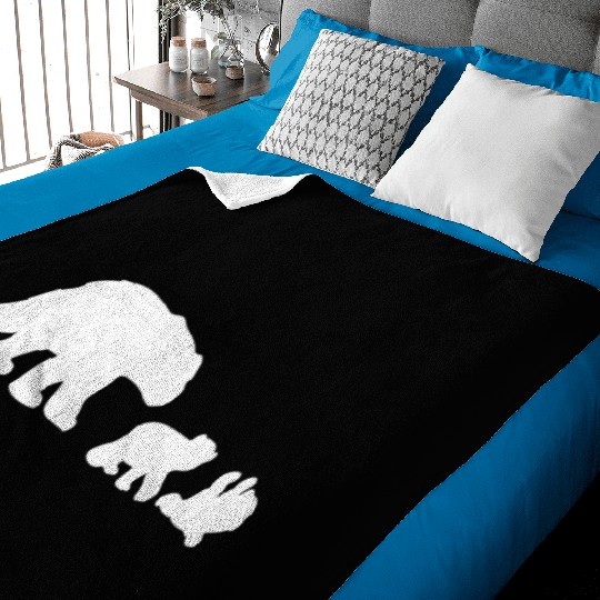 POLAR BEAR AND CUBS Baby Blankets