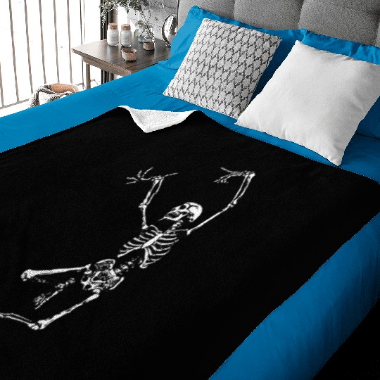 skleton dance white Baby Blankets