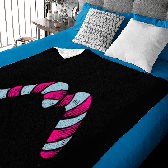 Candy canes "M" Baby Blankets