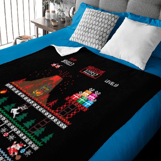 Santa vs Krampus: Merry 8-bit Christmas Baby Blankets