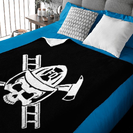 Firefighter Crossbones Baby Blankets