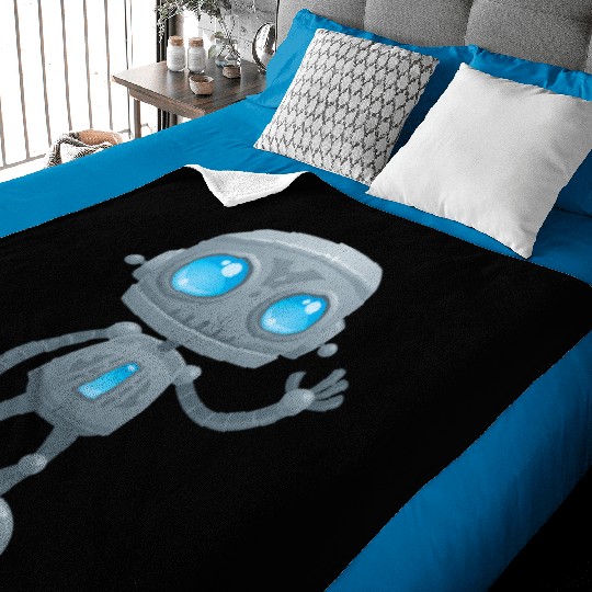 Waving Robot Baby Blankets