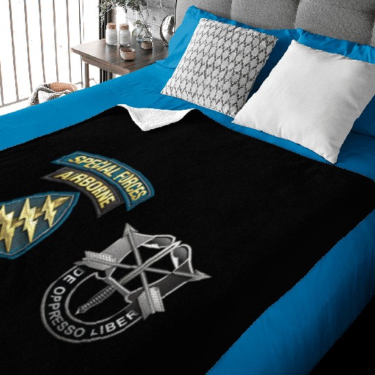 U S Army Special Forces Green Berets SSI DUI Baby Blankets