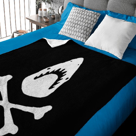 Shark crossbones Baby Blankets