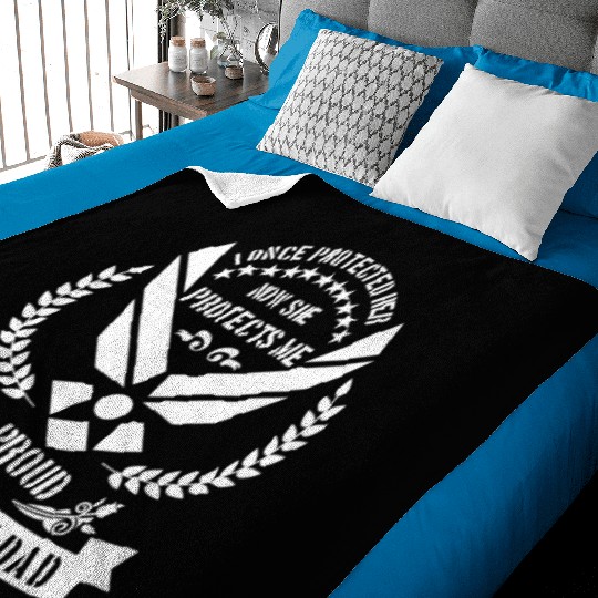 Proud Air Force Dad - USA military Baby Blankets