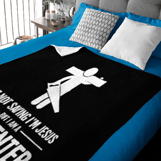 Funny Christian Carpenter Jesus Graphic Baby Blankets