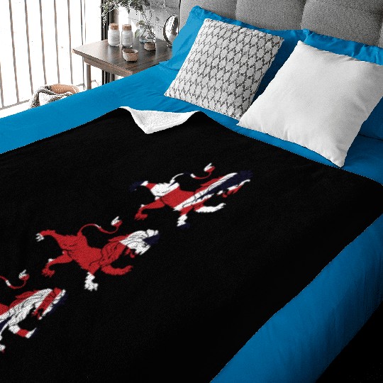 Union Jack Three Lions United Kingdom Great Flag Baby Blankets