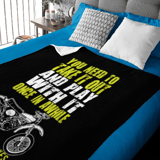 Dirt Bike Play Vintage Baby Blankets