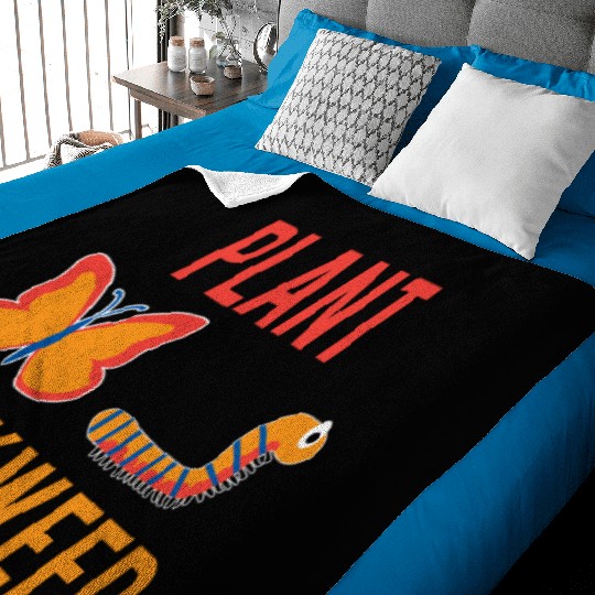 Women's Monarch Butterfly Plant Milkweed Caterpill Baby Blankets