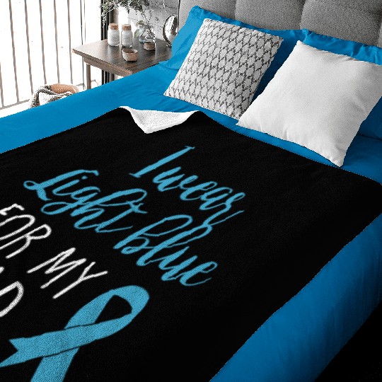 I Wear Light Blue For Dad Baby Blankets Prostate Cancer