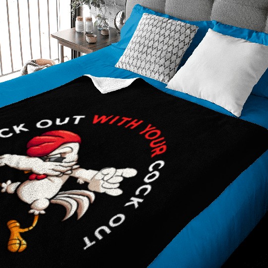 Rock Out With Your Cock Out Rooster Baby Blankets