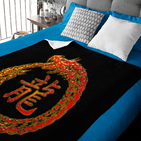 Fire Dragon In Circle with Chinese Dragon Symbol Baby Blankets
