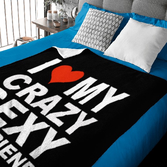 I Love my hot crazy sexy boyfriend Valentine's Day Baby Blankets
