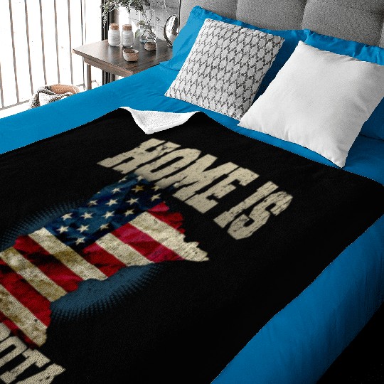 Home is Minnesota USA US map gift unique fans Proud Strong Support Baby Blankets