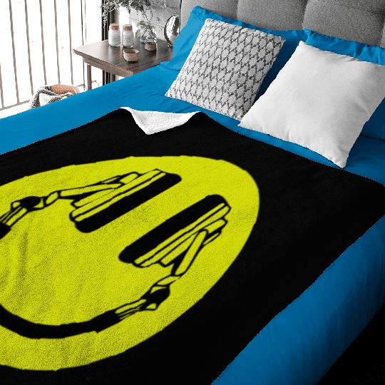 Headphone Smiley Acid House Cans MUSIC RAVE WEED D Baby Blankets