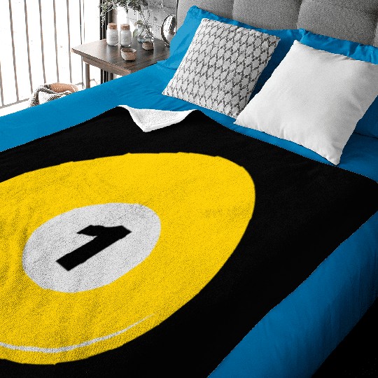 The yellow billiard ball number one Baby Blankets