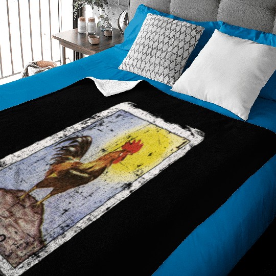 El Gallo Mexican Loteria Bingo Card Baby Blankets