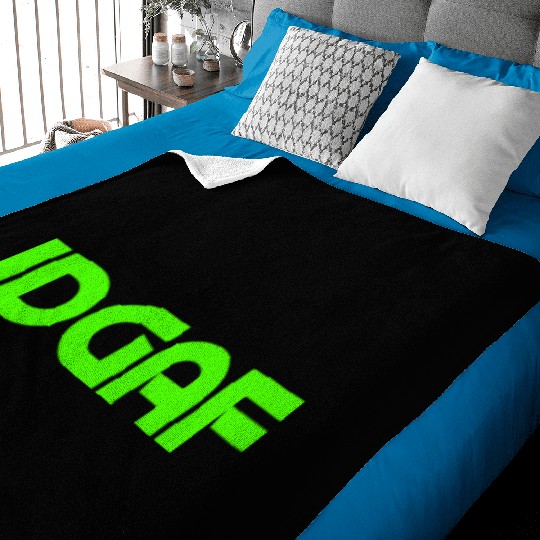 IDGAF (LIME GREEN PRINT) Baby Blankets