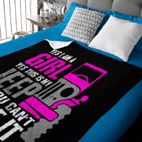 Funny I Am A Girl This Is My Jeep Girl Car Gift Baby Blankets