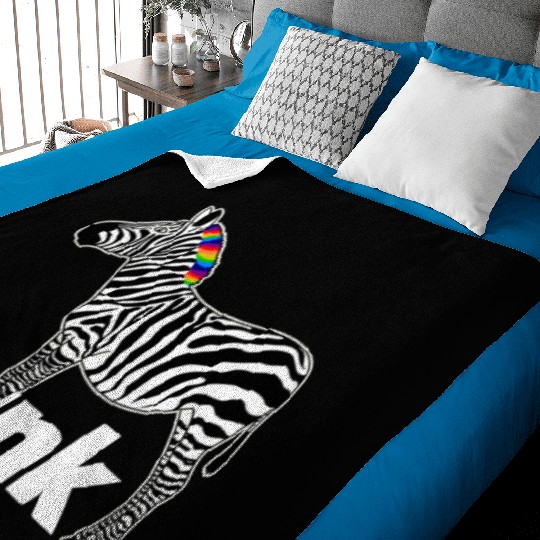 Zebra Punk Rock Music Mohawk Haircut Animal Humor Baby Blankets