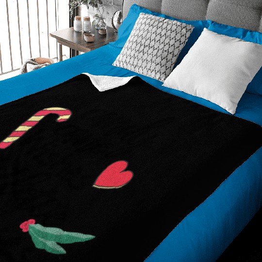 Candy cane wishes and mistletoe kisses Baby Blankets