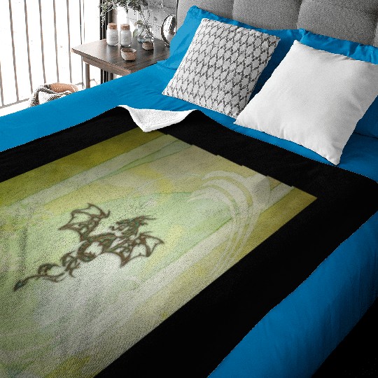 Awesome chinese dragon green colors Baby Blankets