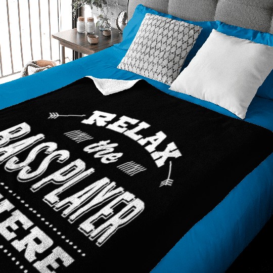 Funny Bass Guitar - Relax - Musician Humor Baby Blankets