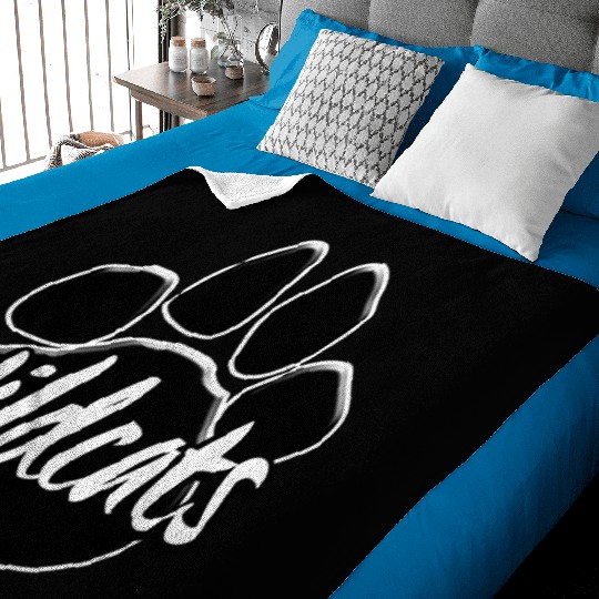 Wildcats Paw Print Mascot School Pride Baby Blankets