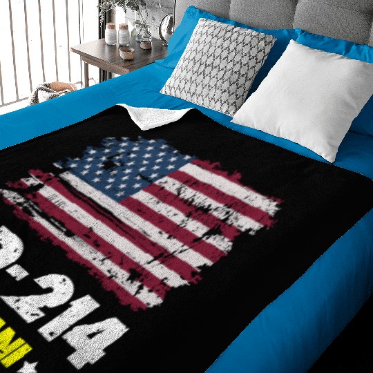 DD-214 Us Armed Forces Alumni American Flag Baby Blankets