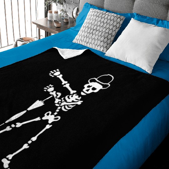 Floss flossing skeleton bowler hat England London Baby Blankets