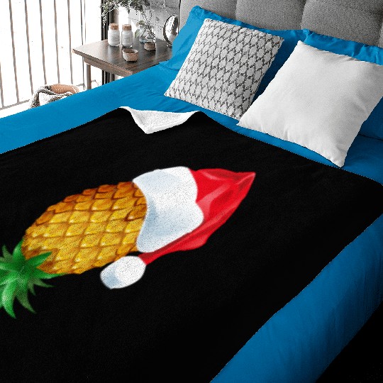 Santa Hat Swinger Upside Down Pineapple Baby Blankets