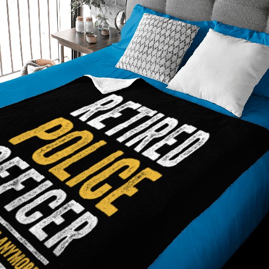 RETIRED POLICE OFFICER Cop Gift Retirement Baby Blankets