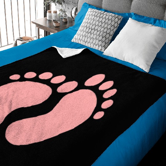 Baby Feet Pastel Pink Pregnancy Maternity Baby Blankets