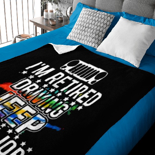 I am retired driving jeep is my job jeep Baby Blankets