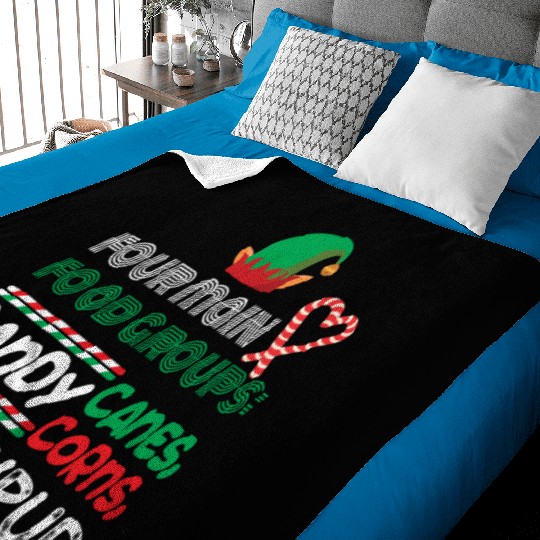 four main food groups candy candy funny elf saying Baby Blankets